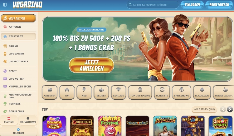 Vegasino casino bonus