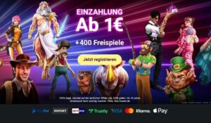 BingBong Casino Website Deutschland mit Einzahlung ab 1 Euro und 400 Freispielen.