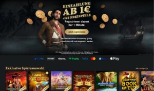 JackpotPiraten Casino ab 1 Euro Einzahlung mit 1€ Bonus.