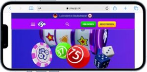Playojo Online Casino App auf einem Mobilgerät.