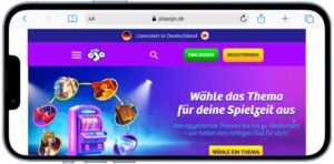 Playojo Casino Spielothek auf einem Mobilgerät.