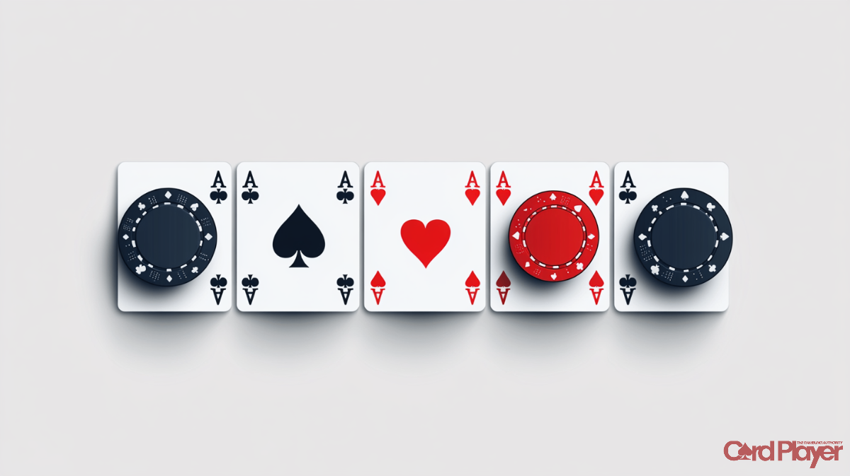Texas Hold’em Spielablauf mit fünf Karten und Pokerchips