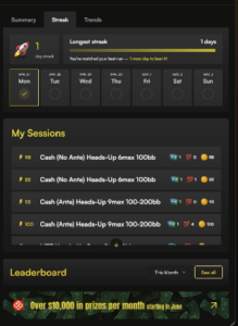 GTO Strategy Solver Trainingssoftware mit Leaderboard.