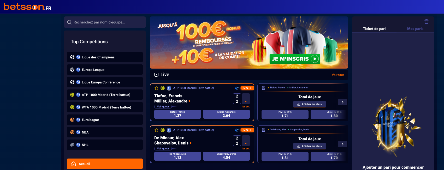 betsson casino retrait rapide