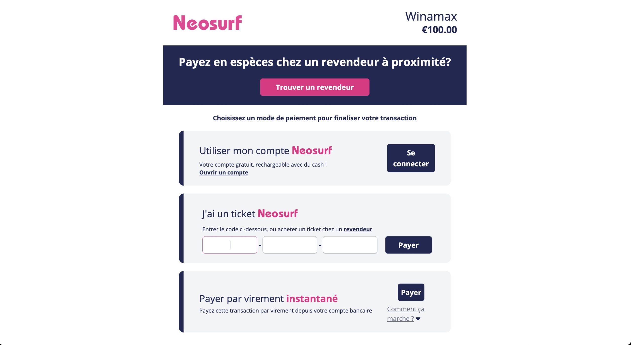 Casino Neosurf : Top 3 casino qui accepte Neosurf en 2026
