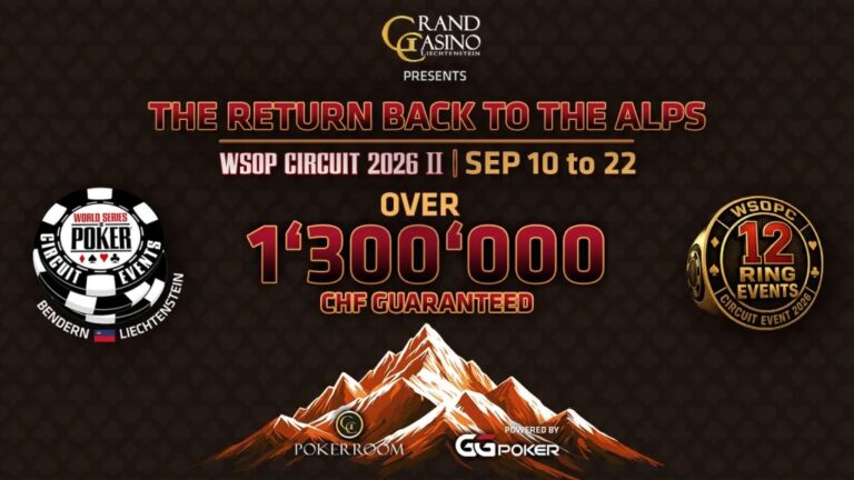 WSOP Circuit Liechtenstein : 12 bagues et 1,3 M CHF garantis en septembre