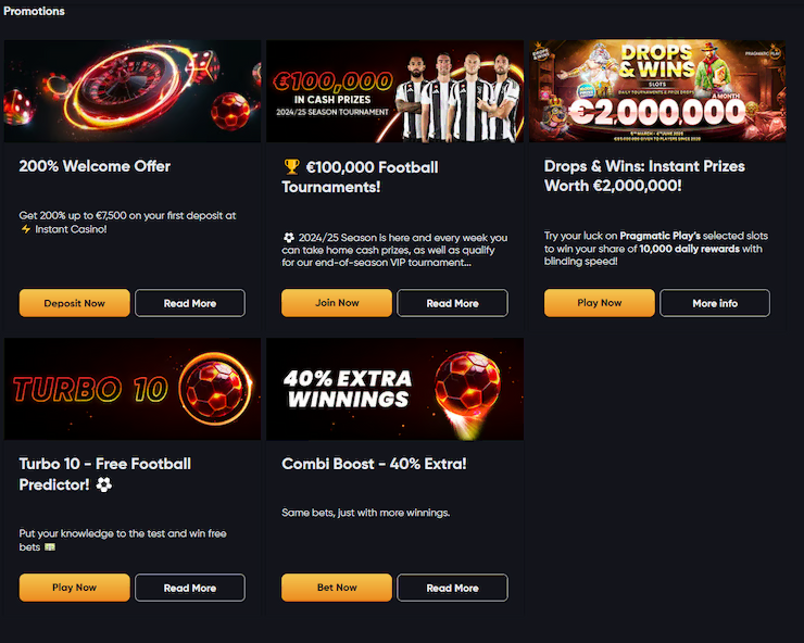 Instant Casino beste casino bonussen 