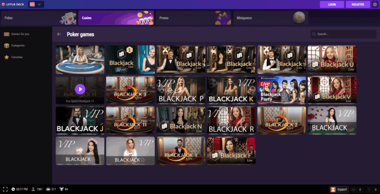 Lotus Deck - Doe mee aan freeroll poker toernooien