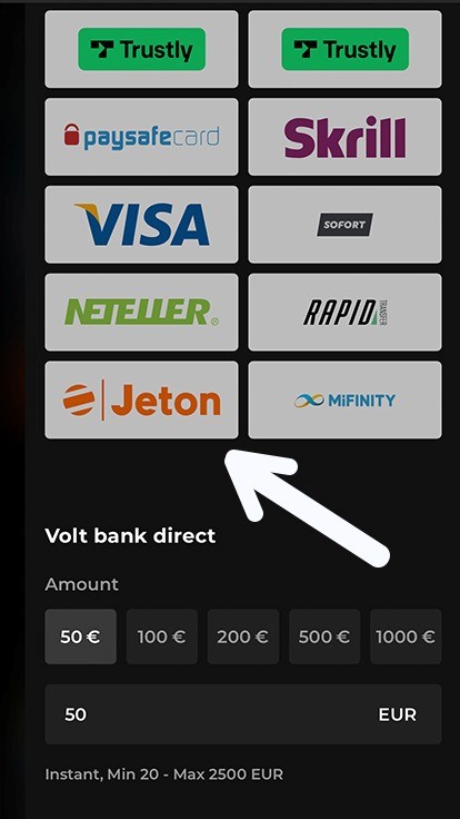 Instant casino beveiligde Jeton betaalmethodes