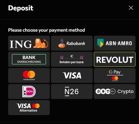 Kies Revolut als betaalmethode