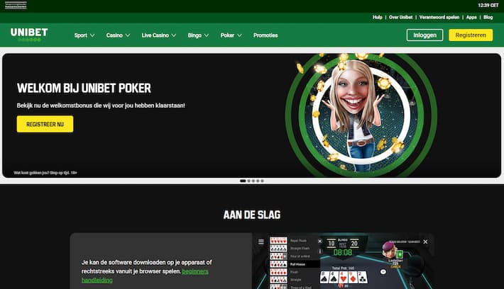 homepage van Unibet Poker