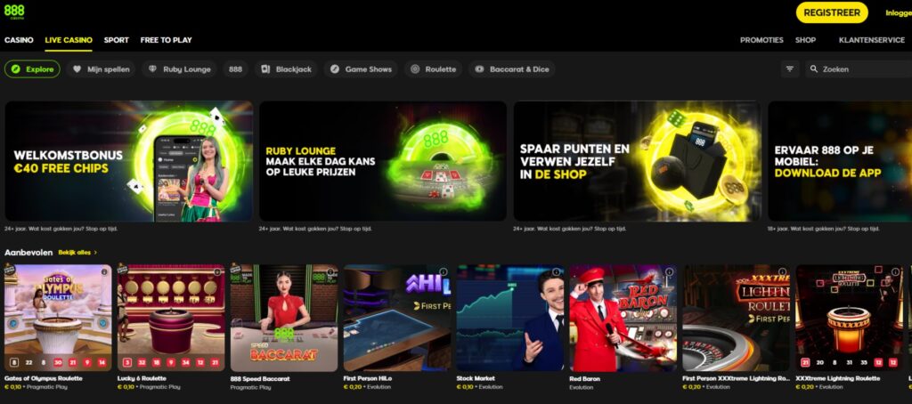 888 Casino casino app homepagina