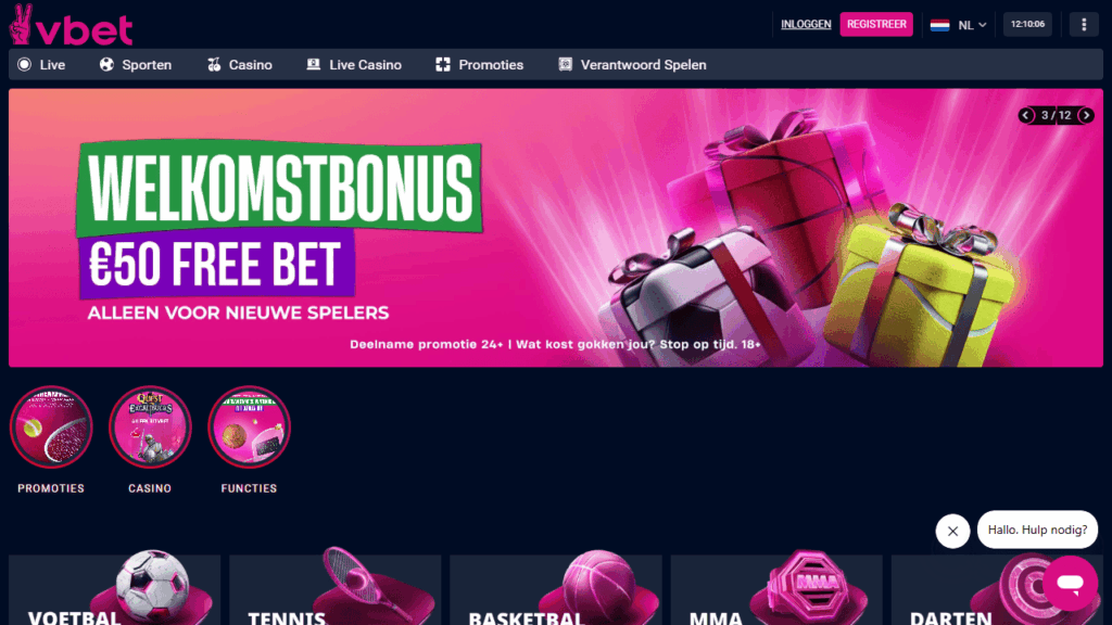 Vbet mobiel wedden op voetbal homepage