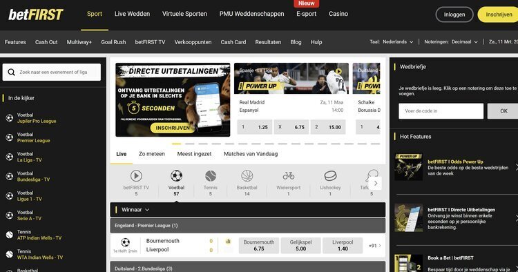 betFIRST bookmaker belgie met focus op Belgisch voetbal