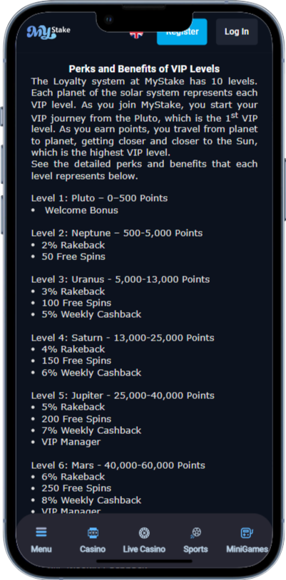 Mystake Casino Interface