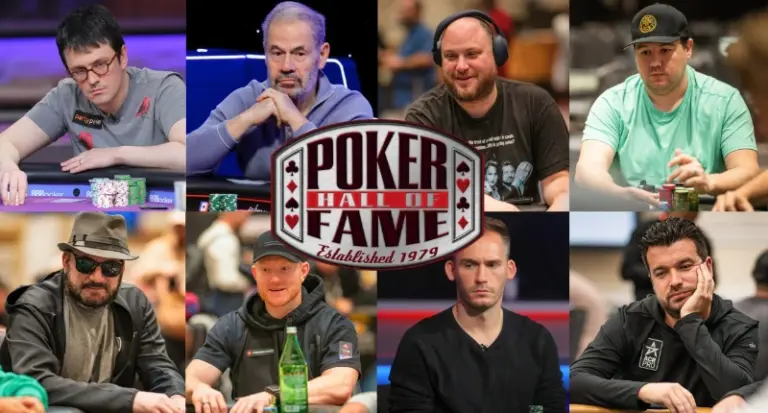 De åtta finalisterna för Poker Hall of Fame 2026.