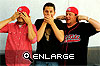 Joe Sebok sees no evil, Scott Huff speaks no evil, and Gavin Smith hears no evil.
