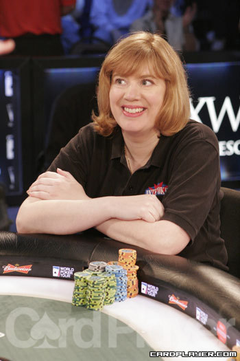 Kathy Liebert at a WPT final table Kathy Liebert at a WPT final table
