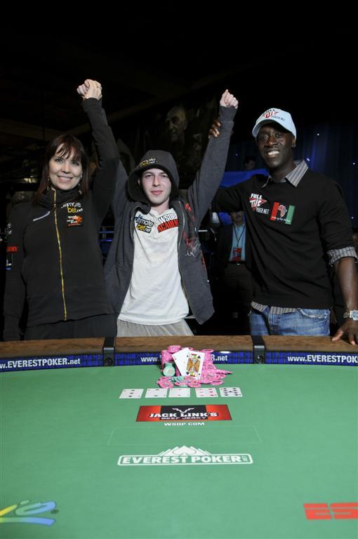 Annie Duke and Don Cheadle with 2009 Ante Up for Africa winner Alex Bolotin Annie Duke and Don Cheadle with 2009 Ante Up for Africa winner Alex Bolotin