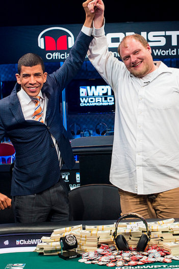 Pliska and 2014 WPT Championship winner Keven Stammen Pliska and 2014 WPT Championship winner Keven Stammen