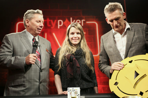 Maria Lampropulos after winning the 2017 partypoker LIVE MILLIONS UK Maria Lampropulos after winning the 2017 partypoker LIVE MILLIONS UK