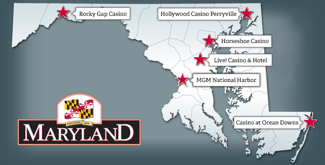 Casino Map From Maryland Lottery and Gaming