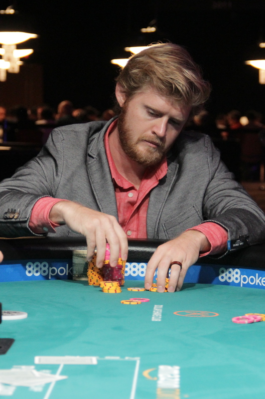 Gamble during the final table of his bracelet win in 2017 Gamble during the final table of his bracelet win in 2017