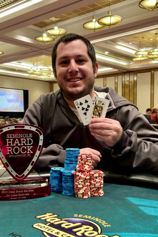 Nicholas Verderamo after winning an LHPO side event earlier this series Nicholas Verderamo after winning an LHPO side event earlier this series