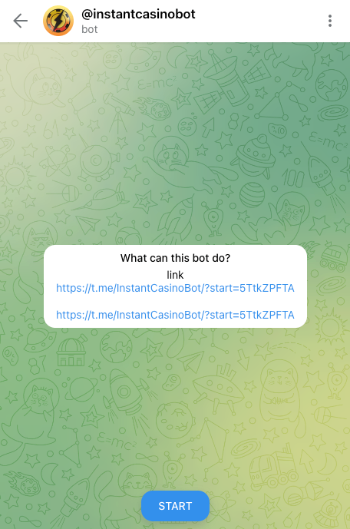 Instant Casino bot on Telegram