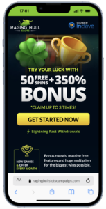 Raging Bull Slots offshore casino home page