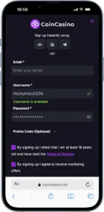 anonymous casino sign up