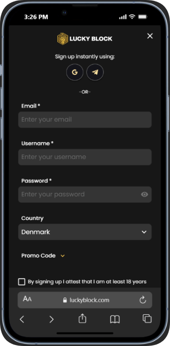lucky block signup