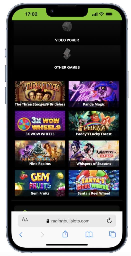 Raging Bull Slots offshore casino online games