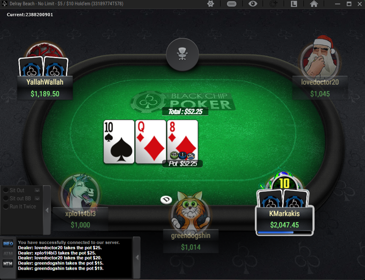 Black Chip Poker cash game table