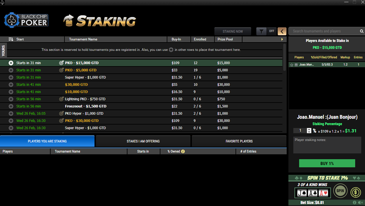 Black Chip Poker lobby