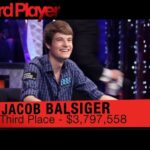Jacob Balsiger Finishes Third In World Series of Poker Main Event