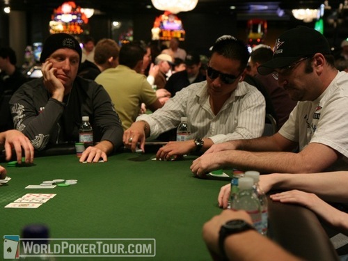 Lee Watkinson, John Phan, and Mike Matusow on Day 1 of the WPT Reno World Poker Challenge