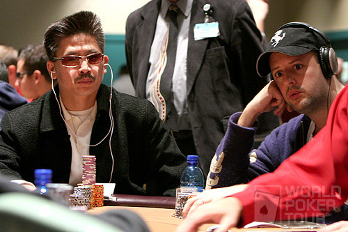 Young Phan (left) and Dan Shiff on Day 4 of the WPT Foxwoods World Poker Finals