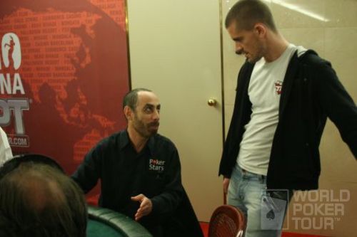 Barry Greenstein and Gus Hanson on day 2 of the Spanish Poker Championship