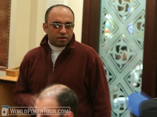 Hasan Habib checks on the Day 1a field of the WPT World Championship