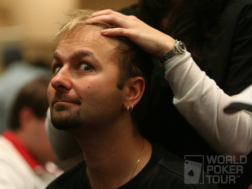 Daniel Negreanu enjoys a massage on Day 1a of the WPT Tunica World Poker Open