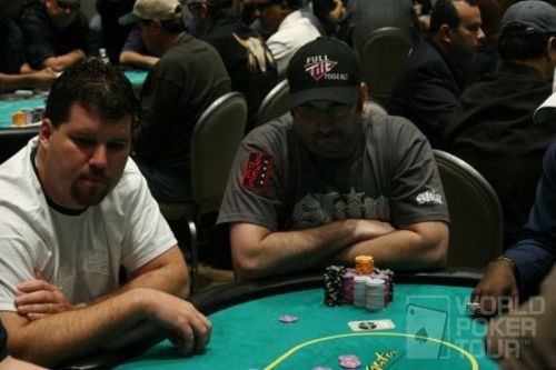 Mike Matusow and Fred Goldberg on Day 3 of the Borgata Poker Open