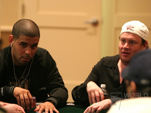 David Williams (left) and Gavin Smith on Day 1b of the WPT Tunica World Poker Open