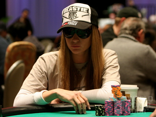 Vanessa Rousso on Day 2 of the WPT Borgata Poker Classic