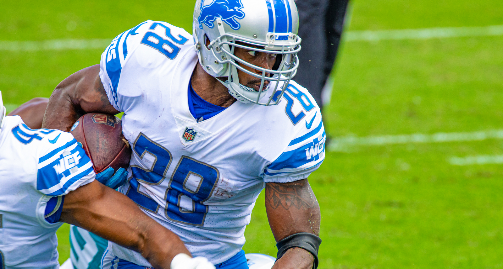 NFL legend Adrian Peterson when he was on the Detroit Lions