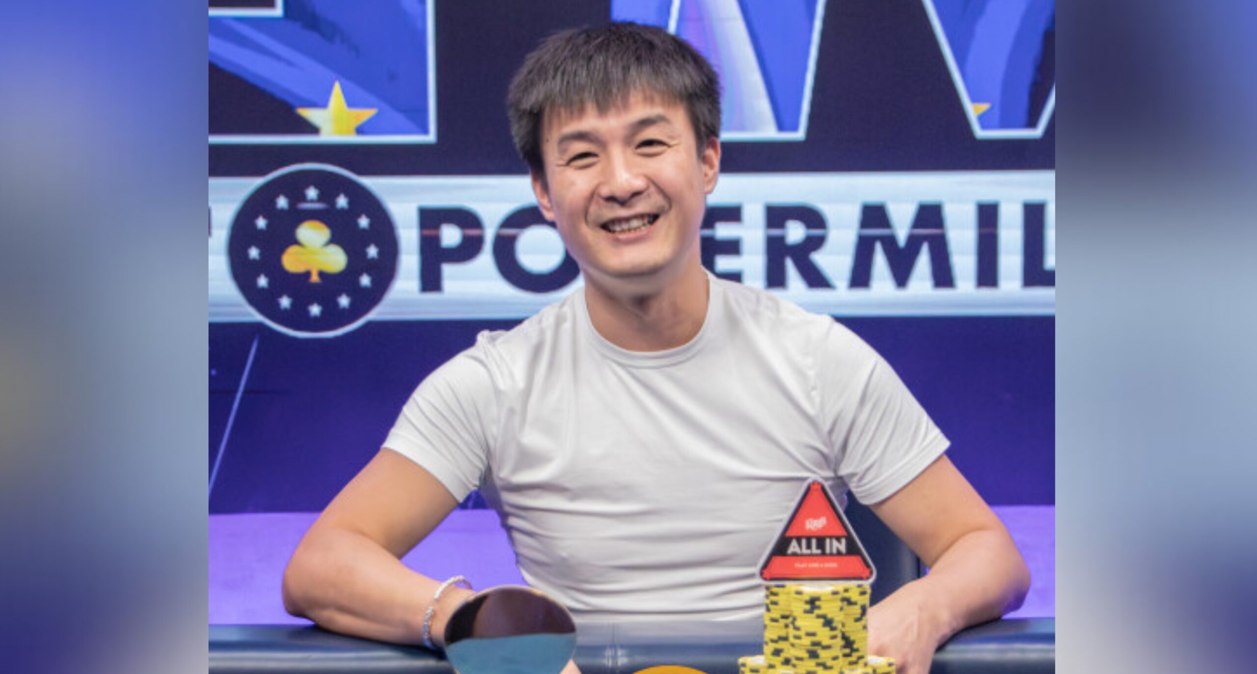 LuLei Hu, 2025 Euro Poker Million main event winner. Credit: Kings Resort