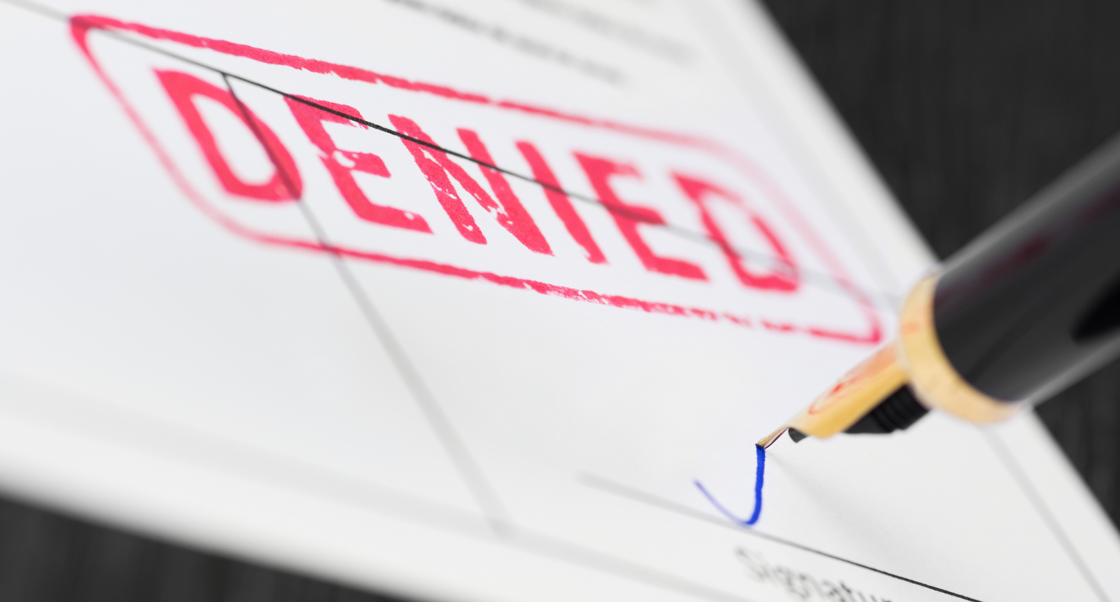 A "denied" stamp