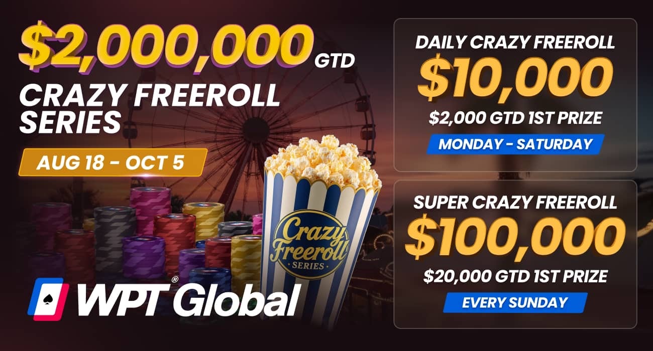 WPT Global Goes Freeroll Crazy With $2 Million In Prizes