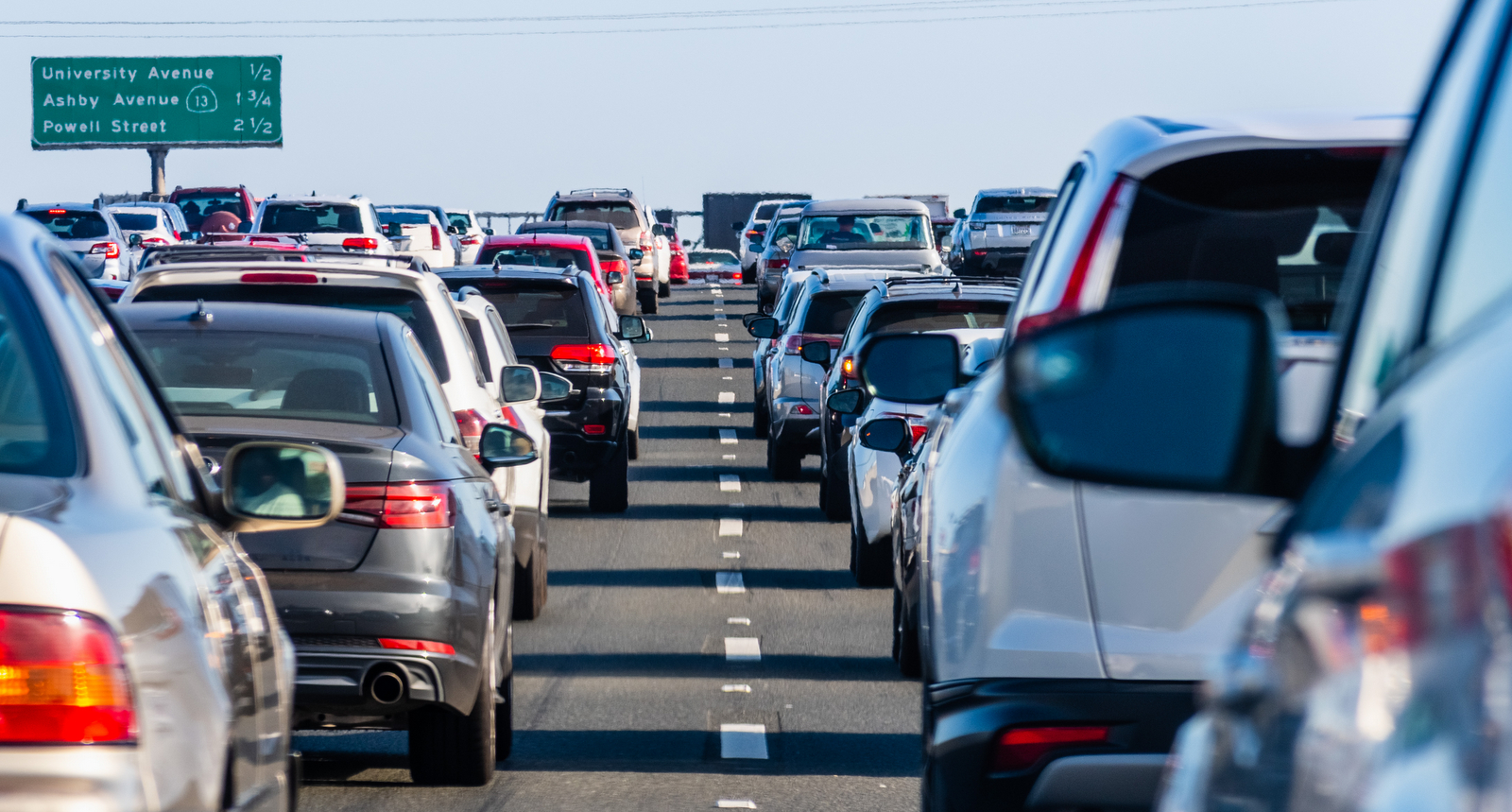 A picture of heavy traffic.