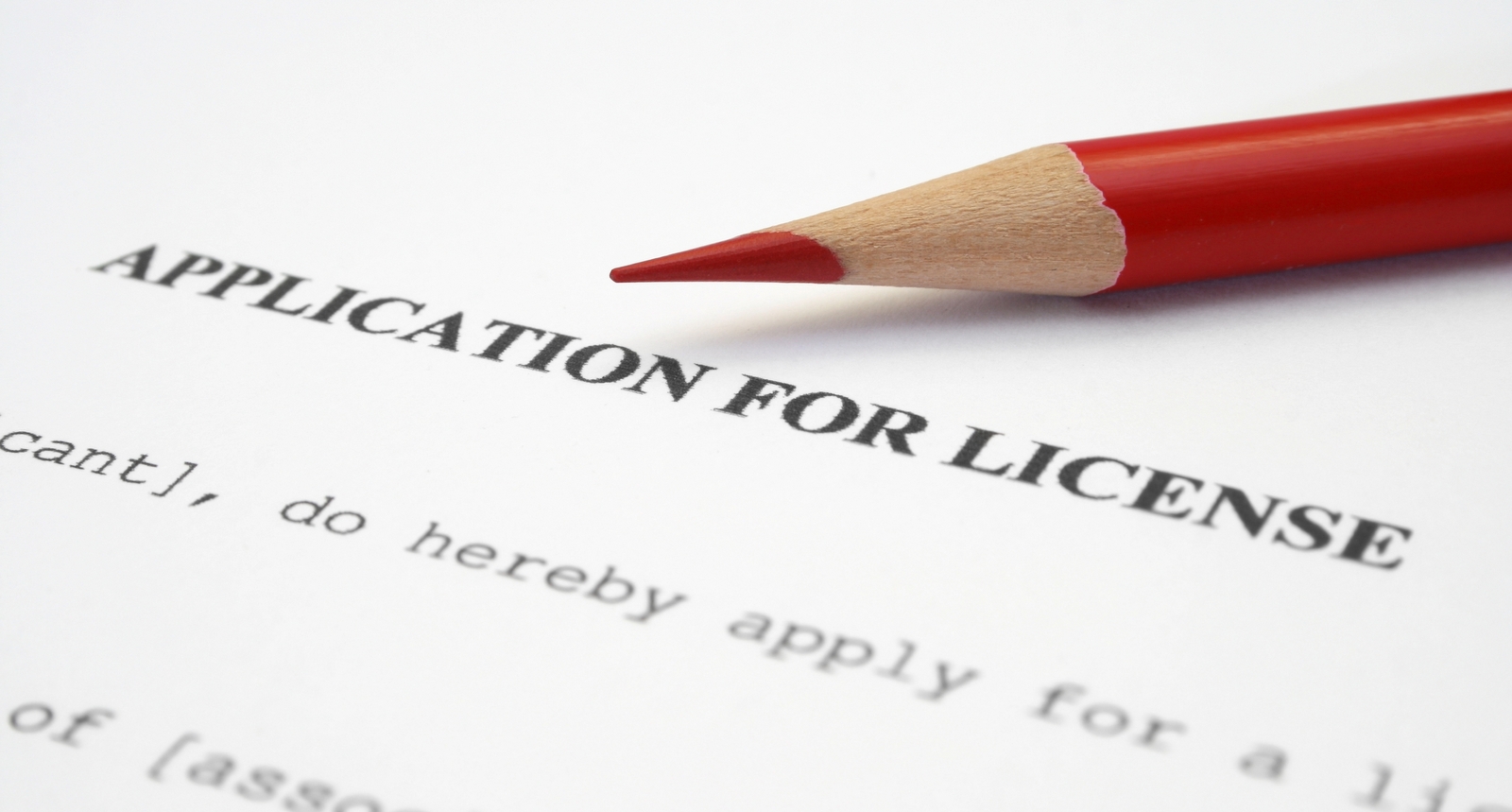 A picture of an application for a business license